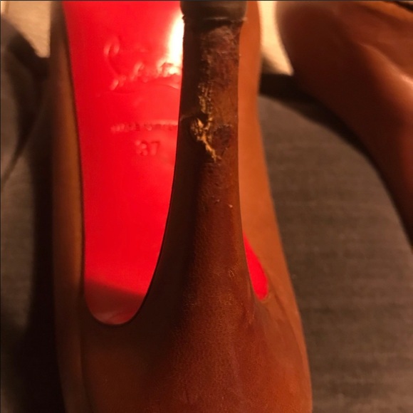 Vintage Christian Louboutin Brown Leather Heels - Picture 6 of 7